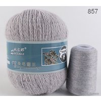 Набор пряжи для вязания ХоббиБум Пух норки 857 50 г 340 м (серебристо-серый)