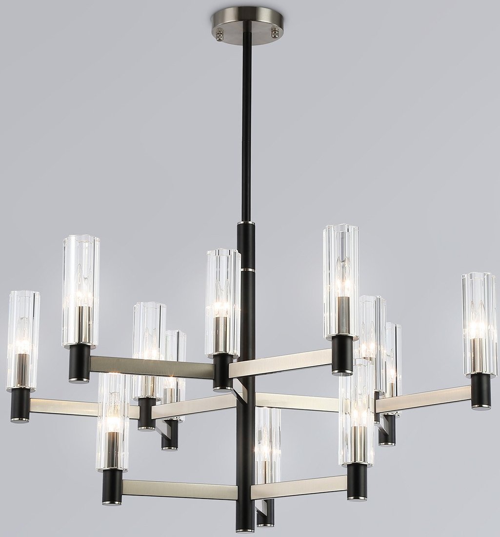 

Подвесная люстра Ambrella LH55505/12 SN/BK/CL (сатин никель/черный/прозрачный)
