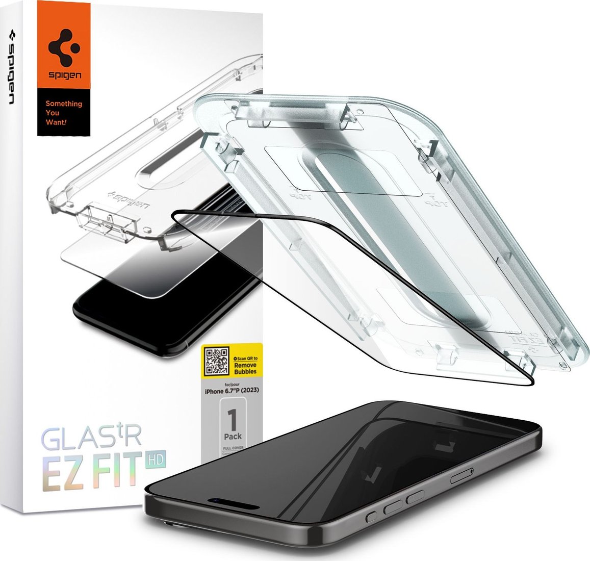 

Защитное стекло Spigen Glass TR EZ Fit FC для iPhone 15 Pro Max AGL06879