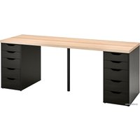 Стол Ikea Лагкаптен/Алекс 594.176.57 (беленый дуб/черно-коричневый)