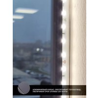 Зеркало с подсветкой  eMZe 50x100 LED.UV.50.100.CHE.AF.4K (черный с УФ-окантовкой и подсветкой)