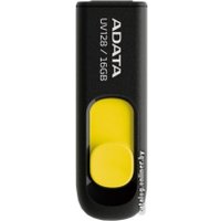 USB Flash ADATA DashDrive UV128 16GB (черный/желтый)