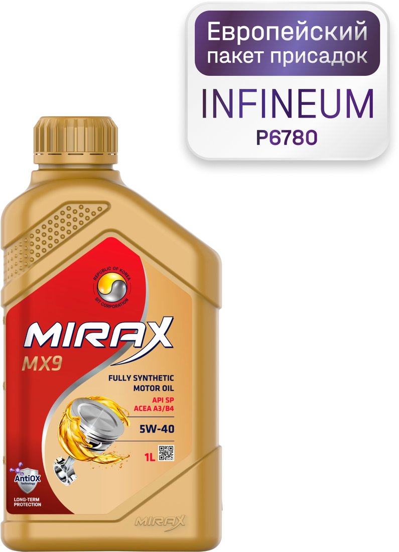 

Моторное масло Mirax MX9 5W-40 SP A3/B4 1л