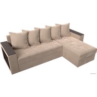 Угловой диван Лига диванов Дубай лайт правый 114151 (велюр бежевый)