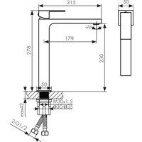 Смеситель Kaiser Cube 01311-15 (вороненая сталь)