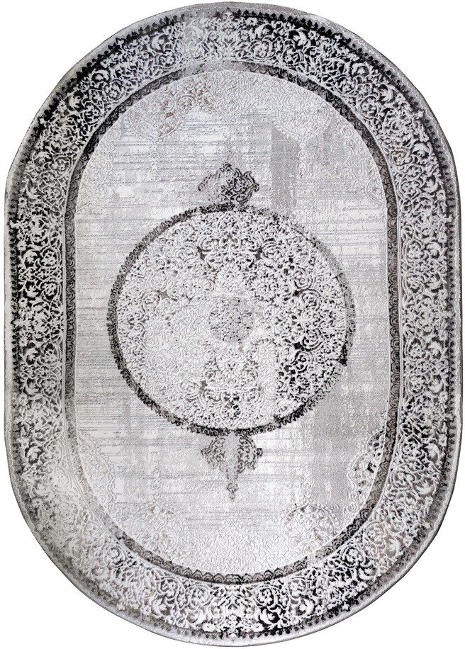 

Ковер для жилой комнаты Safyun Mariel MR419-GREY-BLACK-OVAL (0.8x1.5)
