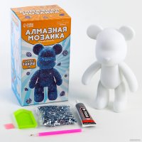 Набор для создания поделок/игрушек Школа талантов Алмазная мозаика на фигурке. Медведь 10225406 (синий)