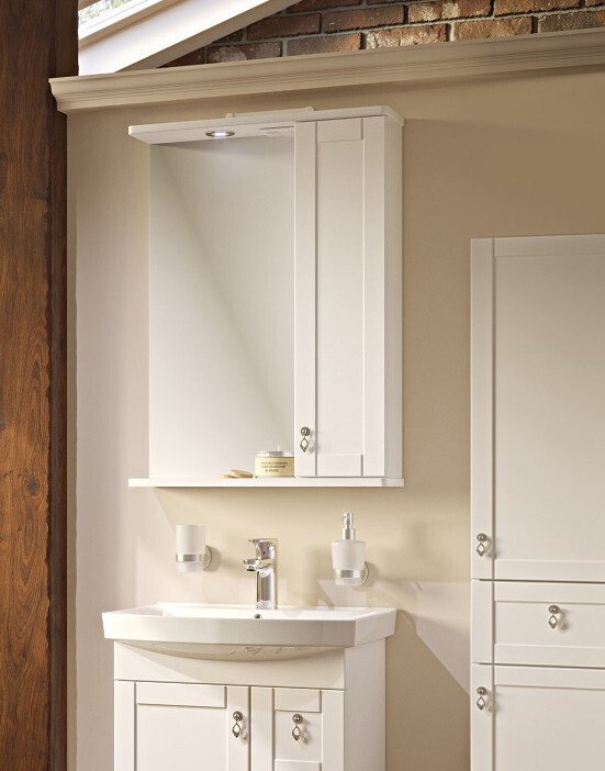 

Runo Шкаф с зеркалом для ванной Мерида 58 правый