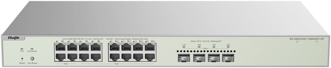 Управляемый коммутатор уровня 2+ Ruijie Networks RG-NBS3300-16MG4XS-HP