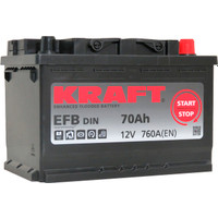 Автомобильный аккумулятор KRAFT EFB 70 R+