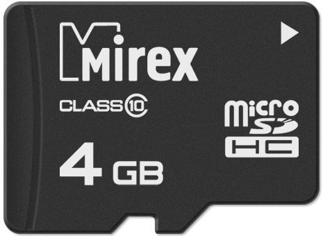 

Карта памяти Mirex microSDHC 13612-MC10SD04 4GB