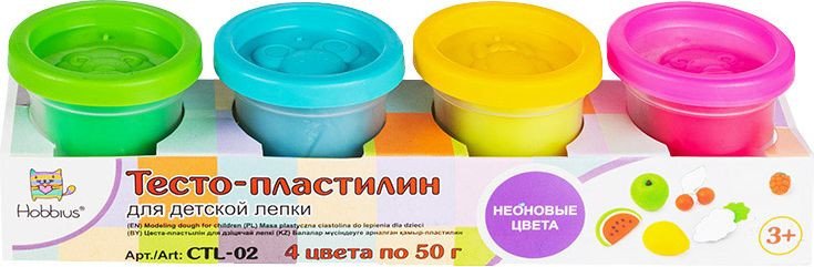 

Тесто для лепки Hobbius Неон CTL-02 (50 г, 4 цв)