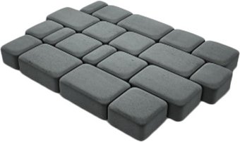 Тротуарная плитка АшкаСтрой Старый город, 3 элемента 120x180/120x120/120x90x60 (серый)