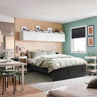 Кровать Ikea Бримнэс 200x140 (черный, лурой) 393.909.89