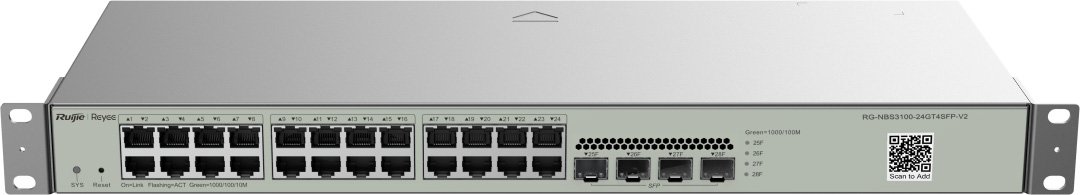 

Управляемый коммутатор 2-го уровня Ruijie Networks RG-NBS3100-24GT4SFP-V2