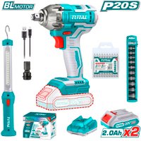  Total TOSLI231004 (гайковерт, фонарь, 2 АКБ)