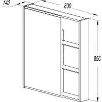  Акватон Шкаф с зеркалом для ванной Амели 80 1A262602AE820