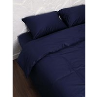 Евро комплект постельного белья Loon Adelina (евро, наволочка 70x70, темно-синий)