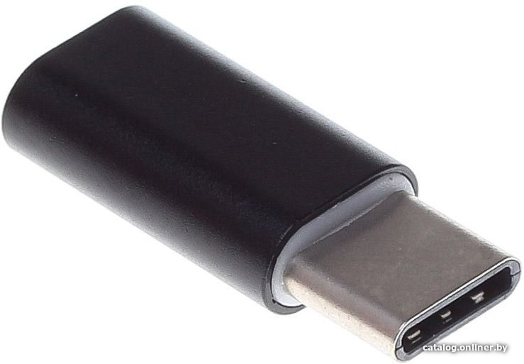 Адаптер Buro USB Type-C m-microUSB f (черный)
