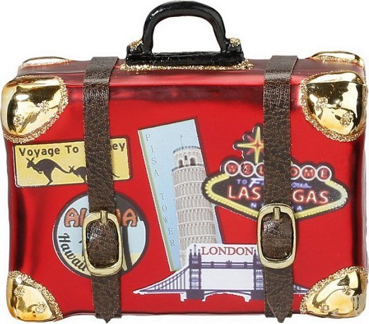 

Елочная игрушка Inge's Christmas Figural Glass Ornaments. Чемодан 64229H600