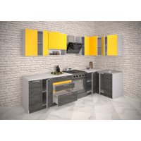 Готовая кухня ИволандТрейд Солнечный желтый 220 см угловая