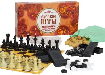 Шахматы/шашки Владспортпром Русские игры 4 в 1 VL03-001