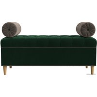 Банкетка Лига диванов Глория 113661 (велюр зеленый/коричневый/коричневый)