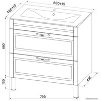  IDDIS Тумба с умывальником Oxford 80 OXF80W0i95K