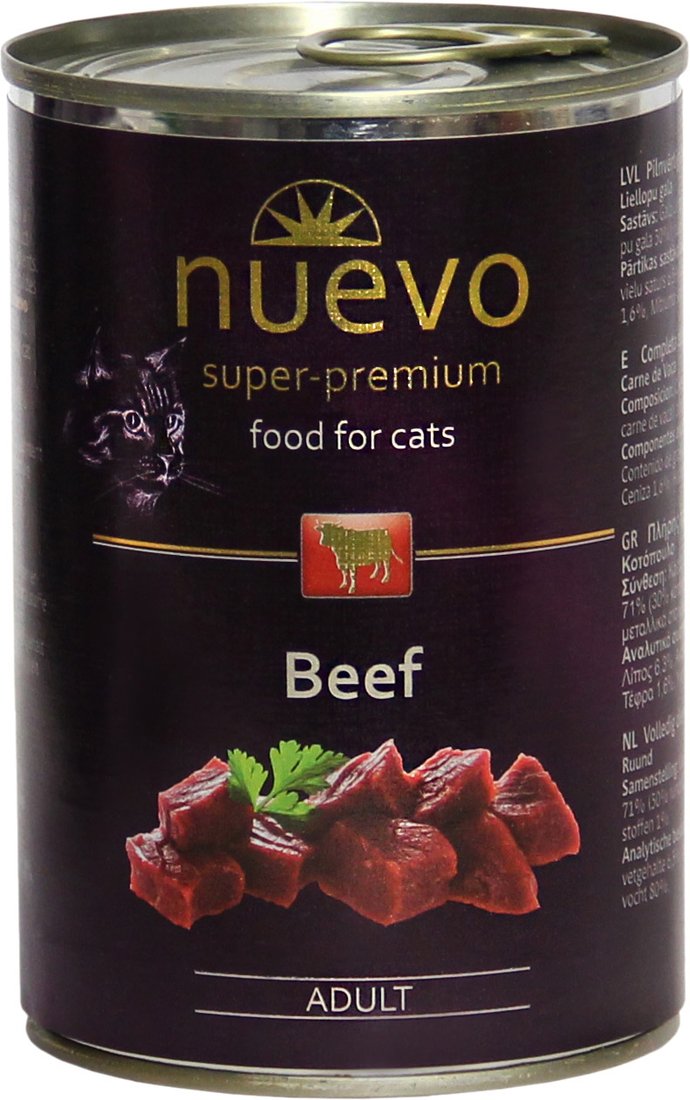 Консервированный корм для кошек Nuevo Cat Adult Beef (Говядина) 0.4 кг