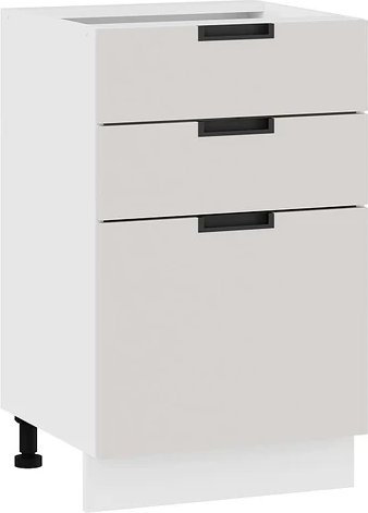 

Шкаф напольный Трия Гренада с тремя ящиками 1Н5Я3 (белый/холст мокко)