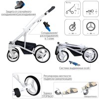 Универсальная коляска BEBETTO Torino (2 в 1, 01, белая рама)