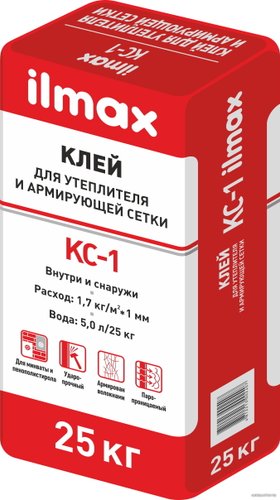 Клеевой состав для теплоизоляции ilmax КС-1 (25 кг)