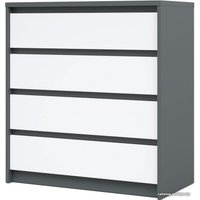 Комод Империал Мишель 4 ящика (антрацит/белый жемчуг)