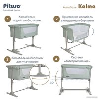 Приставная детская кроватка Pituso Kalma AP802 (мятный)