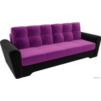 Диван Лига диванов Амстердам 28248 (микровельвет, фиолетовый/черный)