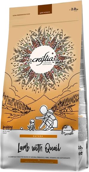 

Сухой корм для собак Craftia Natura для щенков миниат. и мелких пород с индейкой и перепелкой (2кг)