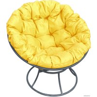Кресло M-Group Папасан 12010311 (серый/желтая подушка)