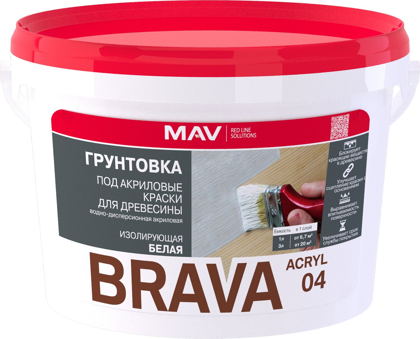 

Акриловая грунтовка Brava Acryl 04 (5 л, белый)