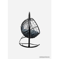 Подвесной диван M-Group Лежебока 11180409 (с черным ротангом/серая подушка)