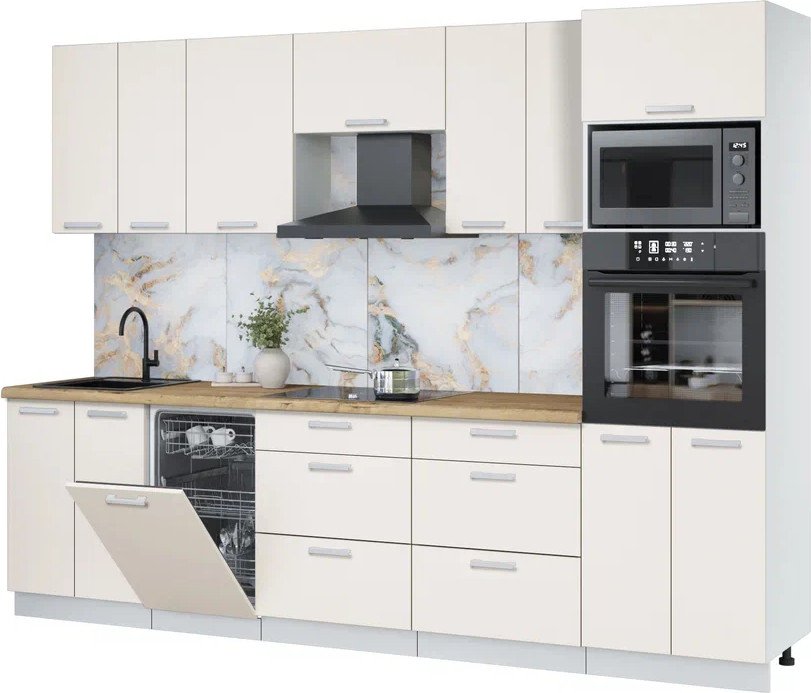 

Готовая кухня Интерлиния Мила Лайт 2.85-ПМ3 (персидский жемчуг/персидский жемчуг/дуб бунратти)