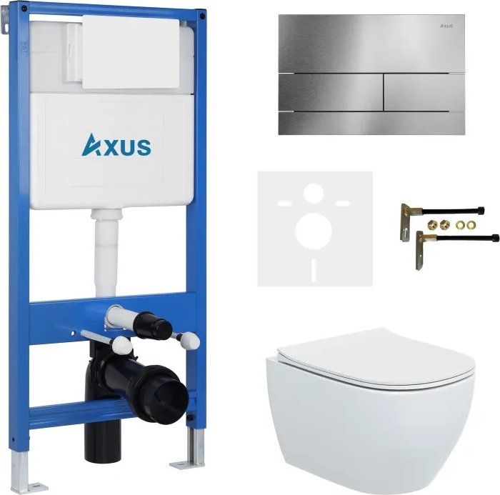 

Унитаз подвесной Axus 2318 с инсталляцией 011D и кнопкой 097TS