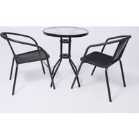 Стол AksHome Verona 60x73 (сталь-черная/закаленное стекло)
