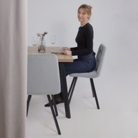 Кухонный стол Listvig Hagen 140 раздвижной, 140-180x85 (дуб вотан/черный)