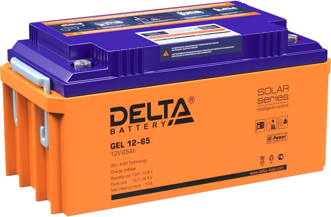 

Аккумулятор для ИБП Delta GEL 12-65 (12В/65 А·ч)