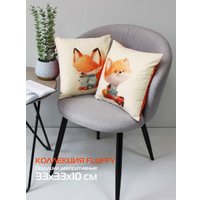 Декоративная подушка Matex Fluffy. Рыжик и кофеек 61-649 (белый/голубой/лососевый)