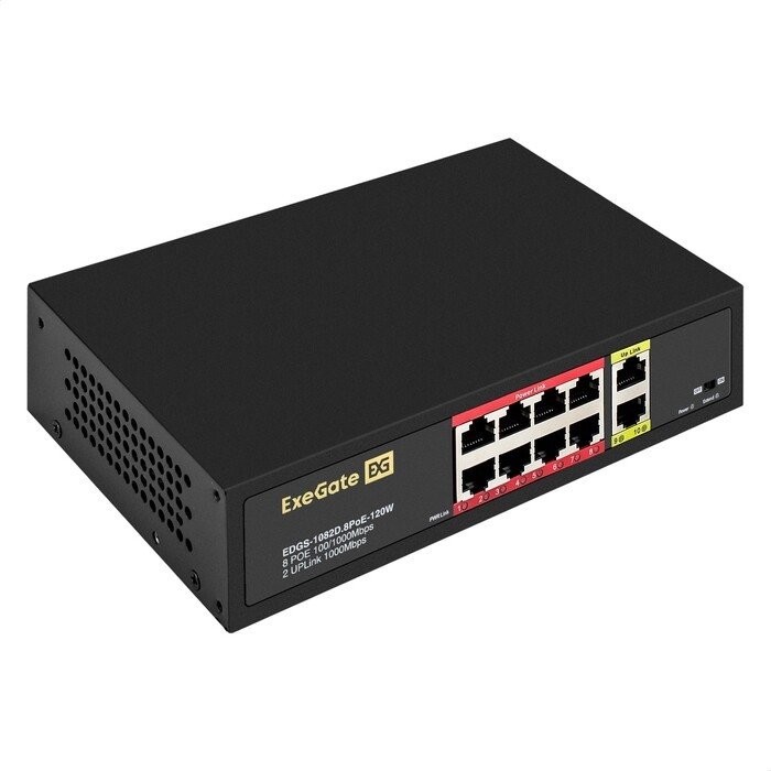 

Неуправляемый коммутатор ExeGate EDGS-1082D.8PoE-120W
