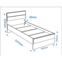 Кровать Евва Венеция ВН-900мп (бодега белый/ясень орландо) в Могилеве