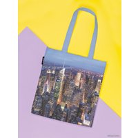 Сумка шоппер JoyArty Нью-Йоркский вид с воздуxа ткань под лен bsh_25225