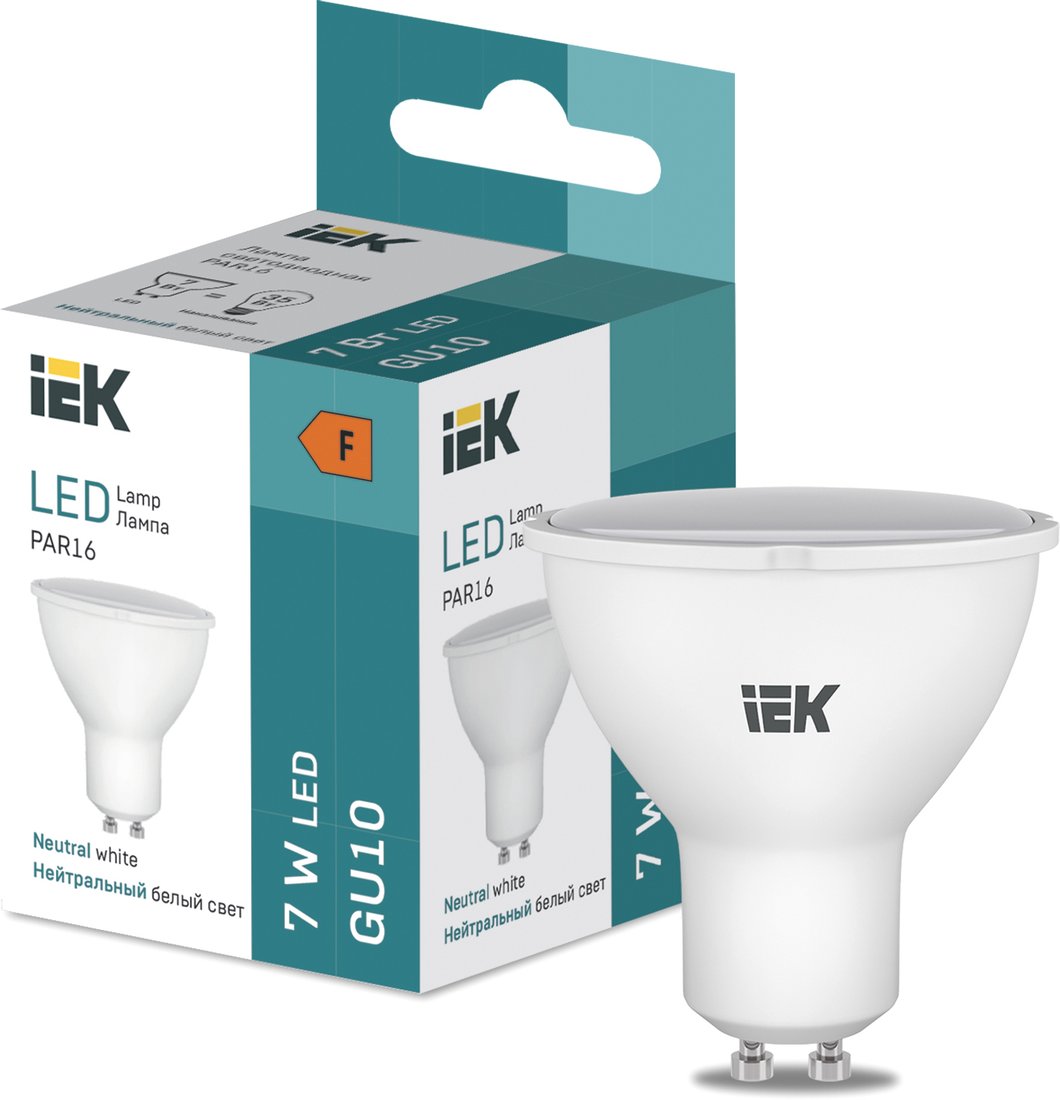 

Светодиодная лампочка IEK LED PAR16 600lm 4000K GU10