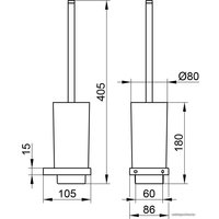 Ершик для унитаза Keuco Edition 11 11164019000 (хром/матовое стекло)